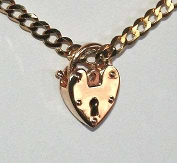 9k / 9ct gold heart working padlock CHARM / CLASP. Ready for you. Last one!