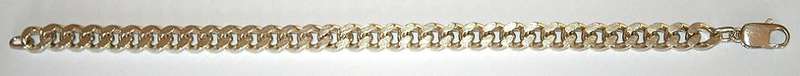 Cut curb BRACELET: 9mm wide, 24cm, sterling silver. Ready for you. Last one!