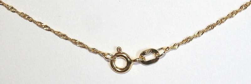 9k / 9ct gold CHAIN: Singapore disco, 1.25mm wide, 50cm
