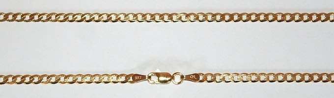 9k / 9ct gold oval curb BRACELET: 3mm wide, 19cm