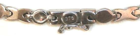 9k / 9ct white gold Necklace, simulated diamonds HIGH END. Ready for you. Last one!