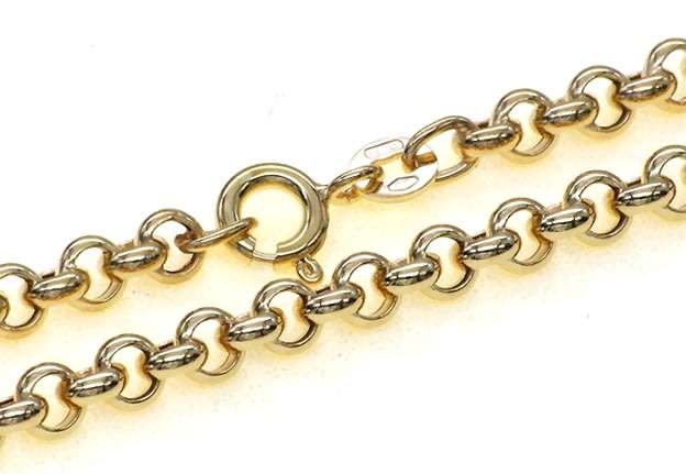 9k / 9ct gold Rolo / Belcher CHAIN, 4mm wide, 50cm