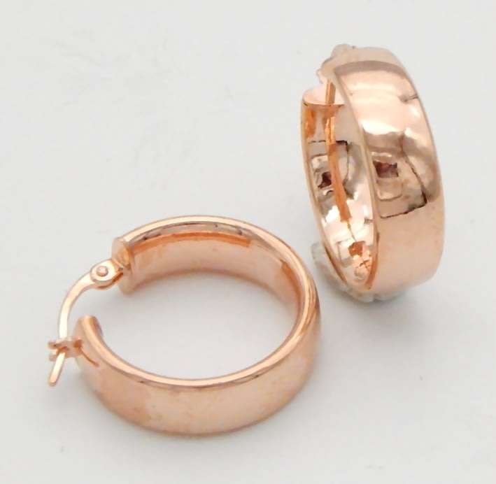 9k / 9ct rose gold hoop EARRINGS: 20x5.8mm. Limited!