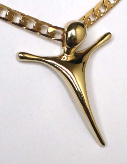 Large 9k / 9ct gold modern slider CRUCIFIX / CROSS  a STUNNER! Limited