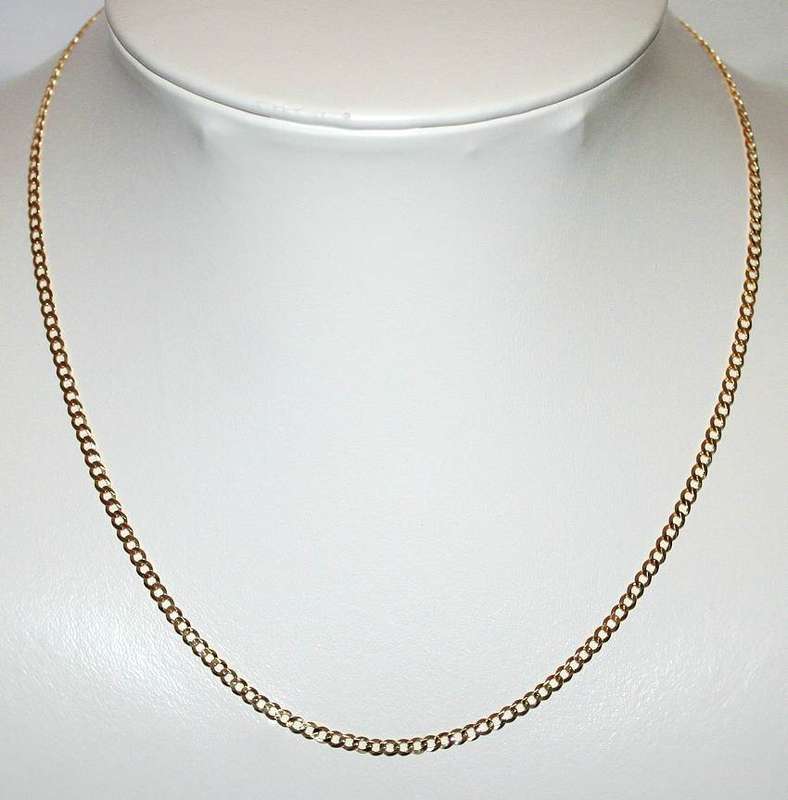 9k / 9ct gold Curb CHAIN: 3.1mm wide, 50cm