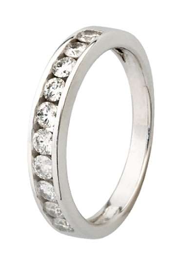 9k / 9ct white gold Eternity RING: 0.50cttw channel set diamonds