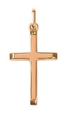 9k / 9ct rose gold CROSS: square tube, 25.4x14mm
