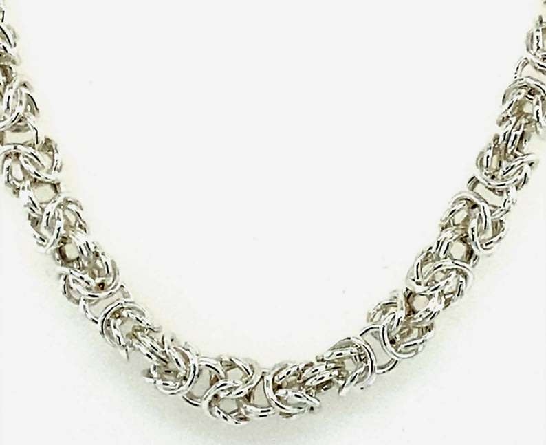 Sterling silver Byzantine CHAIN: 3.6mm wide, 45cm