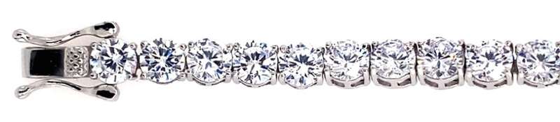 Tennis BRACELET: CZ  simulated diamonds, sterling silver, 5.2mm wide, 22cm
