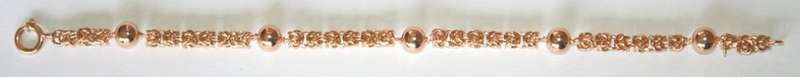 Byzantine & ball bead BRACELET: 19.2k / 19.2ct Portuguese rose gold. Ready for you. Last one!