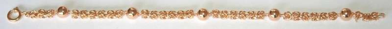 Byzantine & ball bead BRACELET: 19.2k / 19.2ct Portuguese rose gold. Ready for you. Last one!