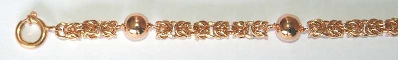 Byzantine & ball bead BRACELET: 19.2k / 19.2ct Portuguese rose gold. Ready for you. Last one!