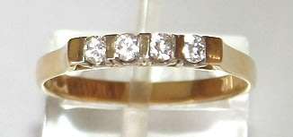 18k / 18ct gold Eternity RING: simulated diamonds  cubic zirconia. Ready for you. Last one!