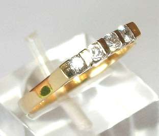 18k / 18ct gold Eternity RING: simulated diamonds  cubic zirconia. Ready for you. Last one!