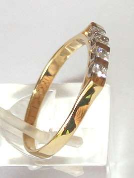 18k / 18ct gold Eternity RING: simulated diamonds  cubic zirconia. Ready for you. Last one!