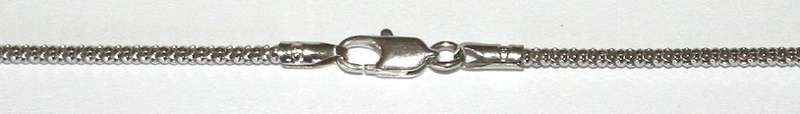 9k / 9ct white gold Fope or Popcorn CHAIN, heart slider pendant. Ready for you. Last one!