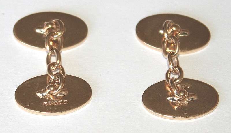 9k / 9ct gold vintage CUFFLINKS. Ready for you. Last pair!