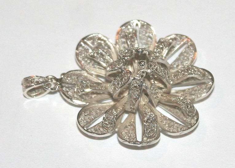 Fine filigree flower PENDANT: sterling silver. Ready for you Last one!
