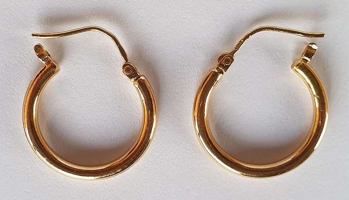 Hoop Earrings: 19.2k / 19.2ct Portuguese rose gold, 2.6 x 23mm. Ready for you. Last pair!