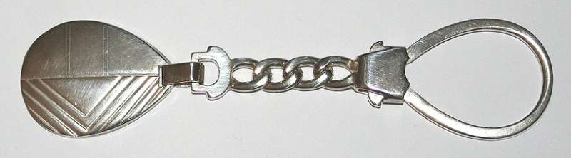 Large pear shaped Key Ring: sterling silver. Ready for you. Last one!