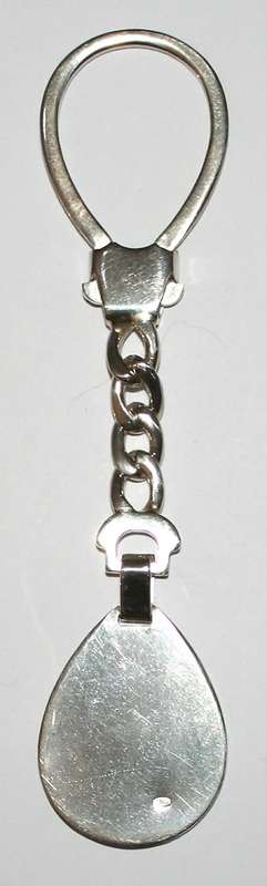 Large pear shaped Key Ring: sterling silver. Ready for you. Last one!