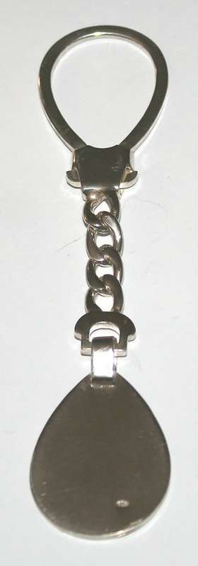 Large pear shaped Key Ring: sterling silver. Ready for you. Last one!