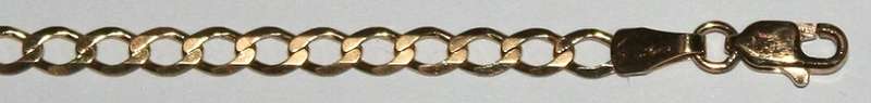 9k / 9ct gold Oval curb BRACELET: 3.4mm wide, 18.5cm. Ready for you. Last one!