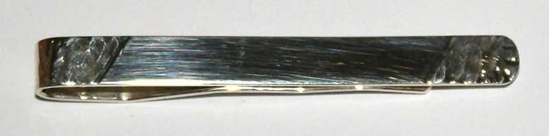 Tie Clip: barked detailing, sterling silver. Ready for you. Last one!