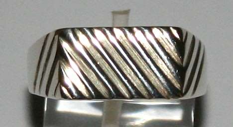 Rectangular ridged table RING: sterling silver. Ready for you. Last one!