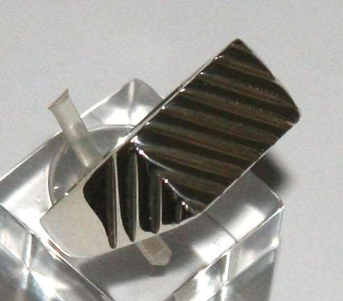 Rectangular ridged table RING: sterling silver. Ready for you. Last one!