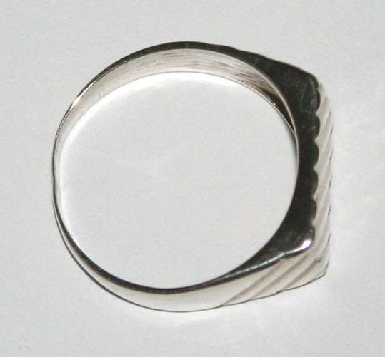 Rectangular ridged table RING: sterling silver. Ready for you. Last one!