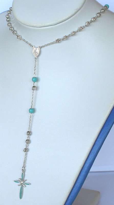 Rosary: sterling silver filigree, turquoise, enamel. Ready for you. Last one!