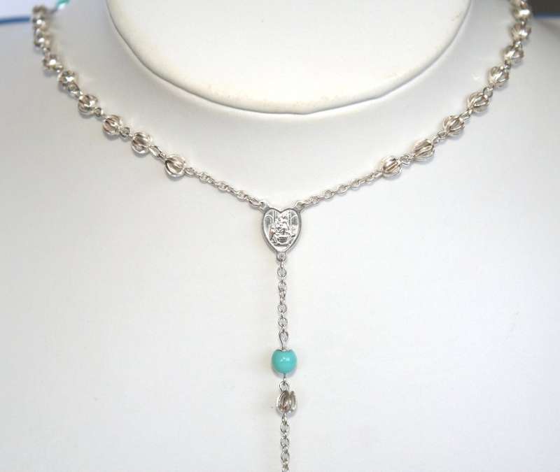 Rosary: sterling silver filigree, turquoise, enamel. Ready for you. Last one!