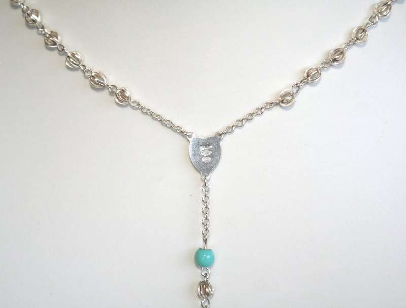 Rosary: sterling silver filigree, turquoise, enamel. Ready for you. Last one!