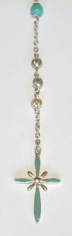 Rosary: sterling silver filigree, turquoise, enamel. Ready for you. Last one!