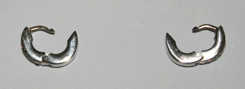 9k / 9ct & CZ Huggie EARRINGS: 12mm wide, reversible, HEAVY. Ready for you. Last pair!