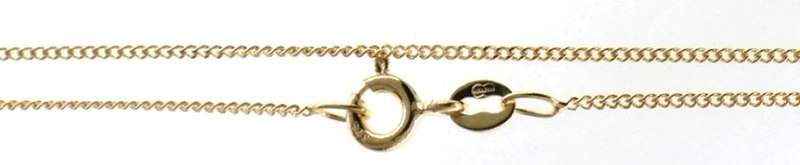 9k / 9ct gold cut curb CHAIN: 1mm wide, 50cm