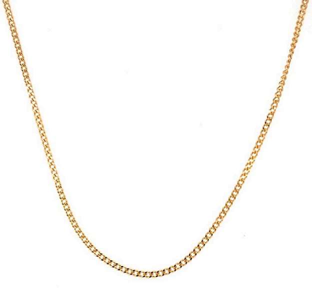 9k / 9ct gold cut curb CHAIN: 1mm wide, 50cm