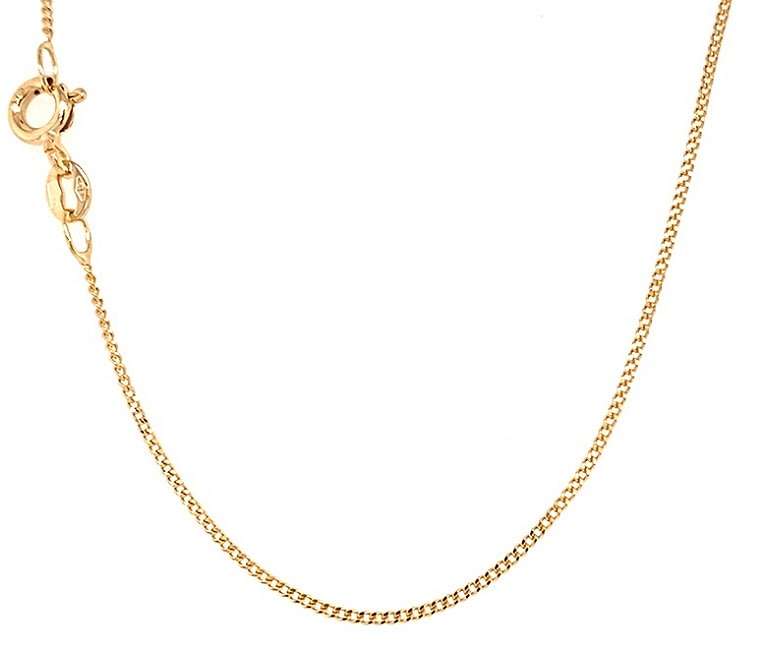 9k / 9ct gold cut curb CHAIN: 1mm wide, 50cm