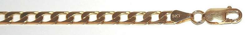 9k / 9ct gold CHAIN: Square curb, 2.9mm wide, 55cm