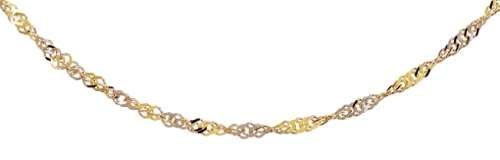 9k / 9ct yellow & white gold Singapore CHAIN, 1.9mm wide, 55cm