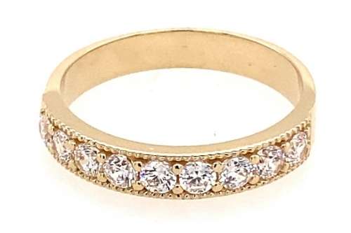 9k / 9ct gold Eternity RING: simulated diamonds, 4mm wide. Limited!