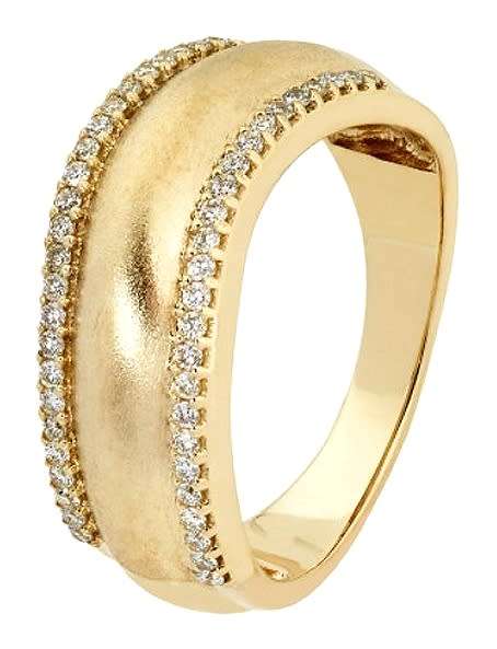 9k / 9ct gold wave dress RING: 0.33cttw diamonds