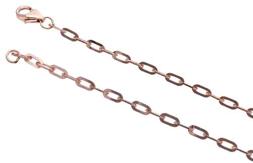 9k / 9ct rose gold paper clip CHAIN: 2mm wide, 45cm