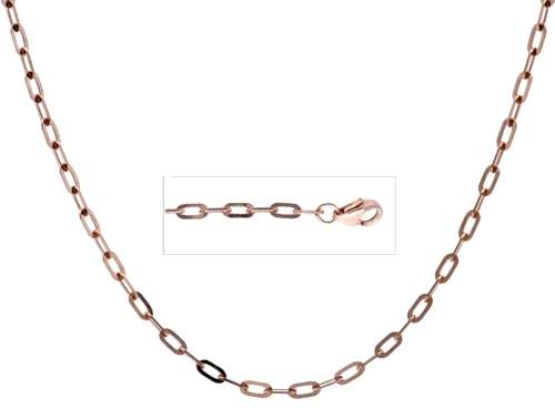 9k / 9ct rose gold paper clip CHAIN: 2mm wide, 45cm