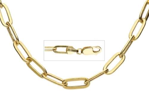 9k / 9ct gold paper clip CHAIN: 4.5mm wide, 55cm