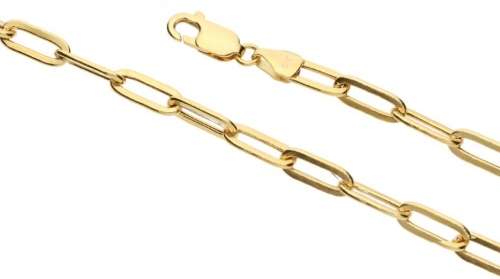 9k / 9ct gold paper clip CHAIN: 4.5mm wide, 55cm
