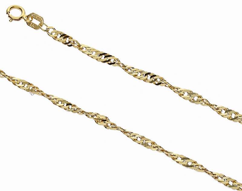 9k / 9ct gold Singapore CHAIN: 1.9mm wide, 55cm