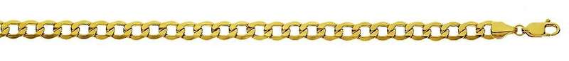 9k / 9ct gold hollow Curb BRACELET: 5.1mm wide, 21cm