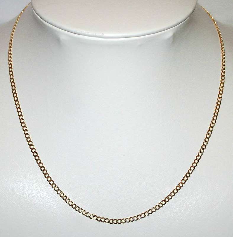9k / 9ct gold Curb CHAIN: 3mm wide, 55cm